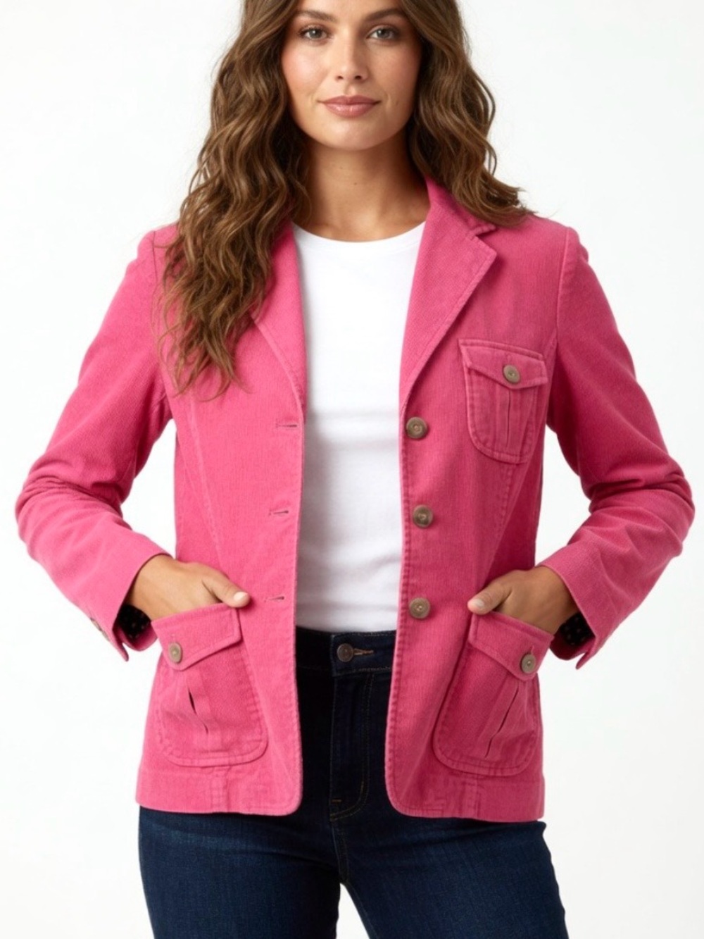 Lands’End Corduroy Blazer Pink 10P